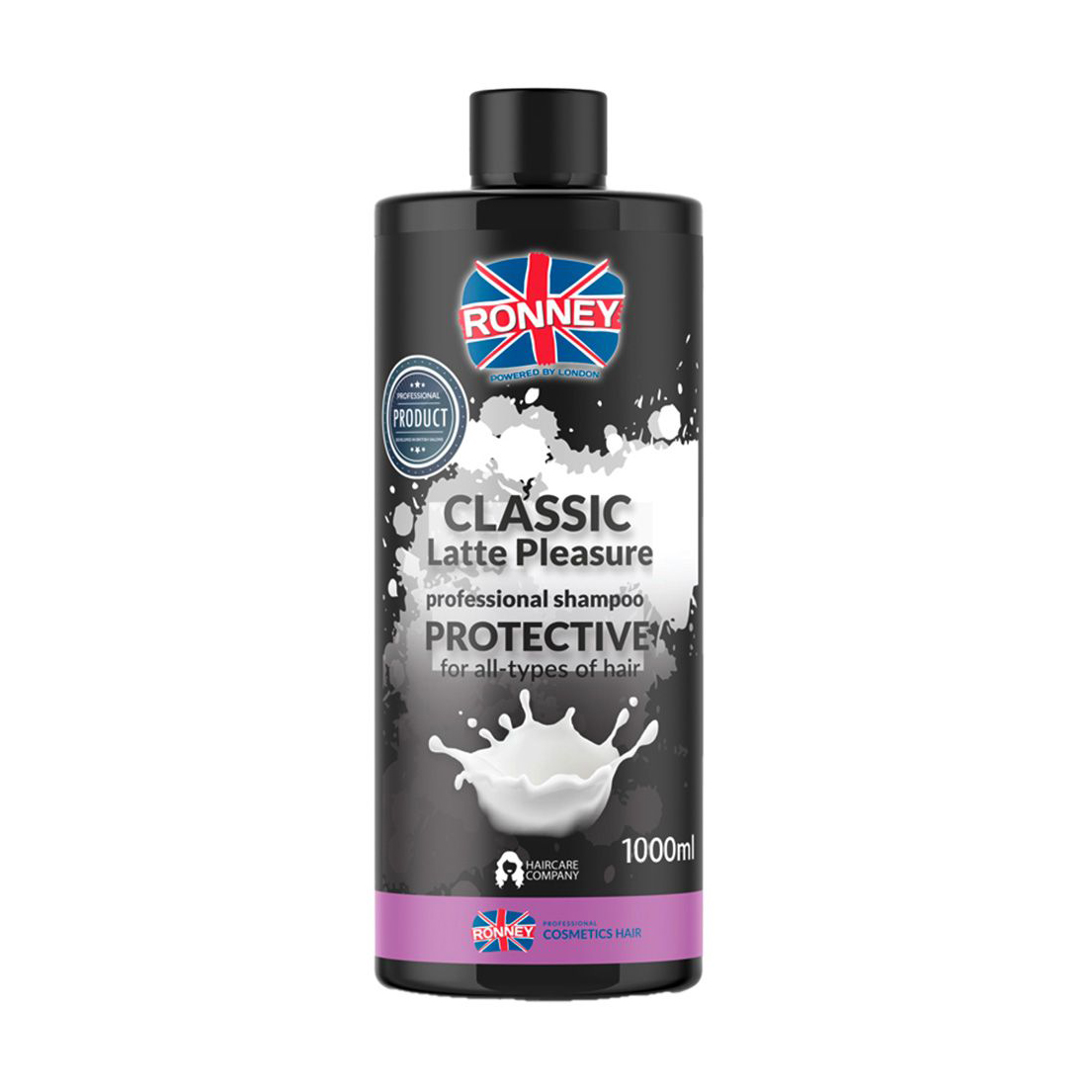 Шампунь Ronney Classic Latte Pleasure Protective Shampoo для всіх типів волосся, з протеїнами, 1 л